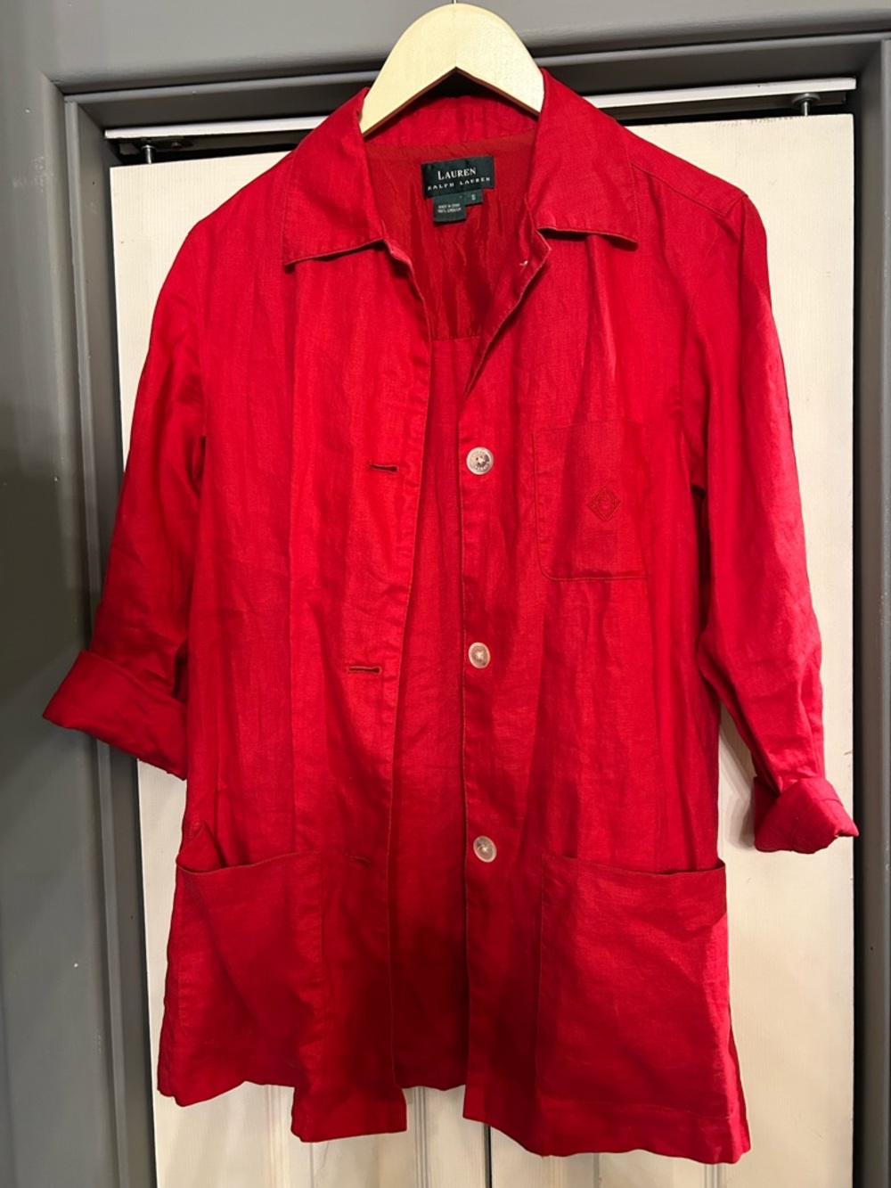 Lauren Ralph Lauren Women's Red linen top